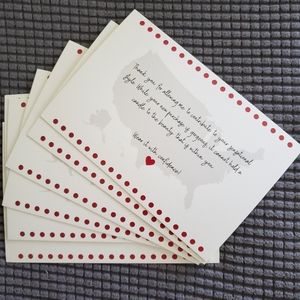 25 4x6 Card stock IG Love Thank you cards